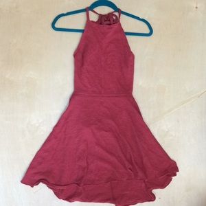 Free People Backless Halter Dress, sz Small, pink